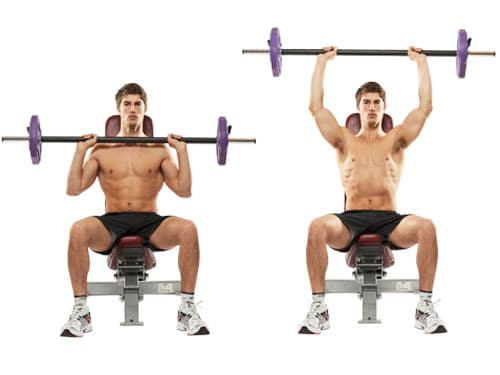 Ngồi đẩy tạ qua đầu - Barbell Military Press