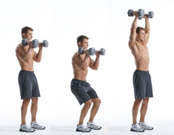 Đứng đẩy vai với tạ đơn - Dumbbell Push Press