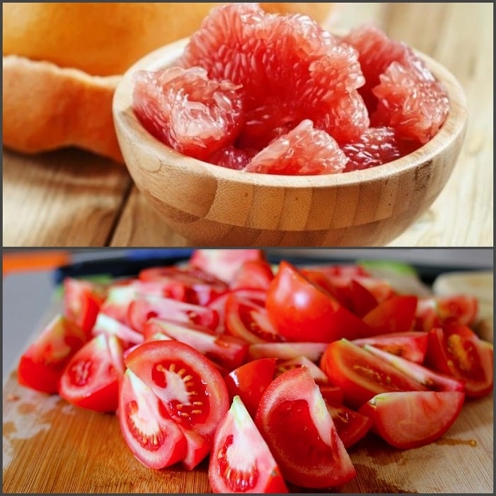 Bưởi và cà chua là những trái cây bạn đừng nên bỏ qua, vì lượng calo rất thấp.