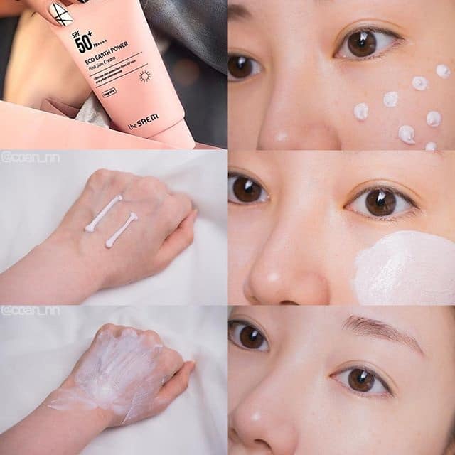 kem chống nắng the saem pink review